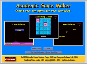 academic game maker screeen