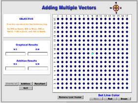 screen shot of adding multiple vectors