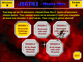 screen from Jectile module - projectile motion game