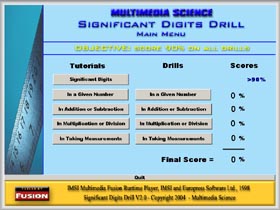 Significant Digits Drill Main Screen
