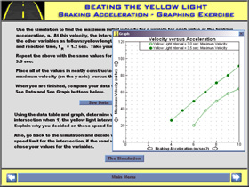 Beating The Yellow Light Graphing Exercise Screen