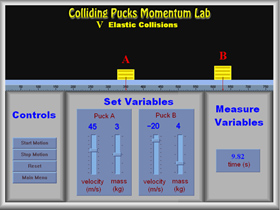 screen of colliding pucks lab