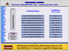 vector monster lab solutions screen