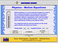 Motion Equations Main Menu